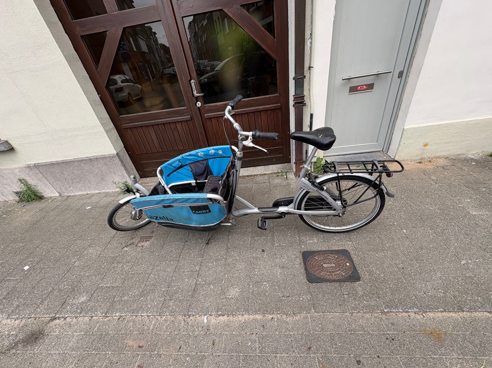 Gazelle Cabby Bakfiets - Onderhouden + adapters Maxi-Cosi, Frein à tambour, Pliable, Enlèvement, Utilisé