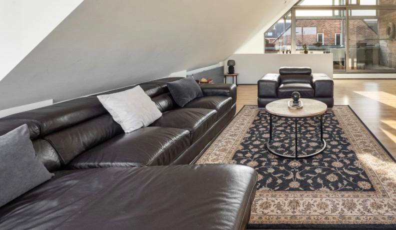 Kwalitatieve leren hoekzetel, Ophalen, Gebruikt