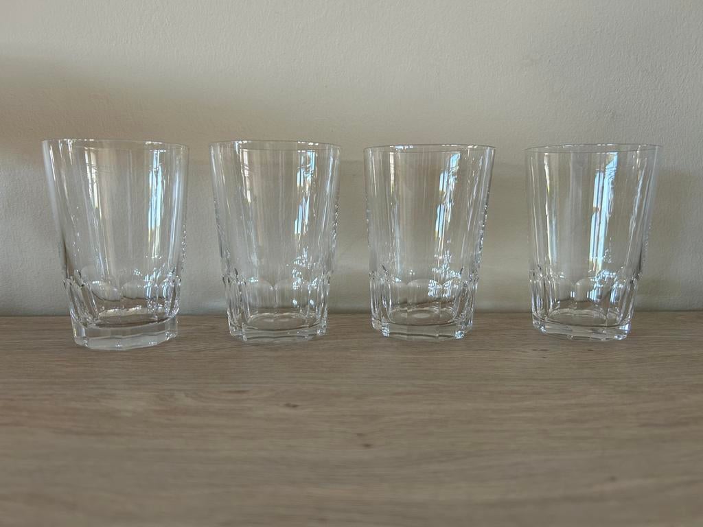 4 kristallen glazen van Val Saint Lambert, Antiek en Kunst, Ophalen