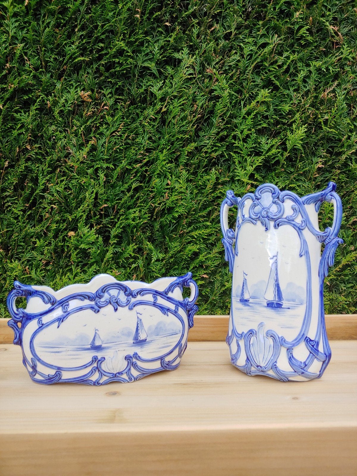 prachtige set met Maritiem decor, Antiquités & Art, Antiquités | Vases, Enlèvement