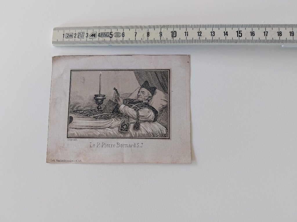 Carte de décès Père Petrus Bernard 1782-1860 Alost, Enlèvement ou Envoi, Carte de condoléances