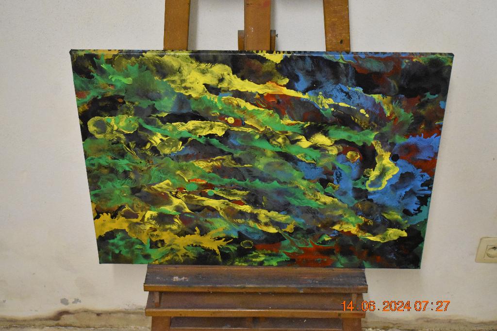 Peinture abstraite, serie no (49) par joky kamo, Antiquités & Art, Enlèvement, Gouache, Abstrait