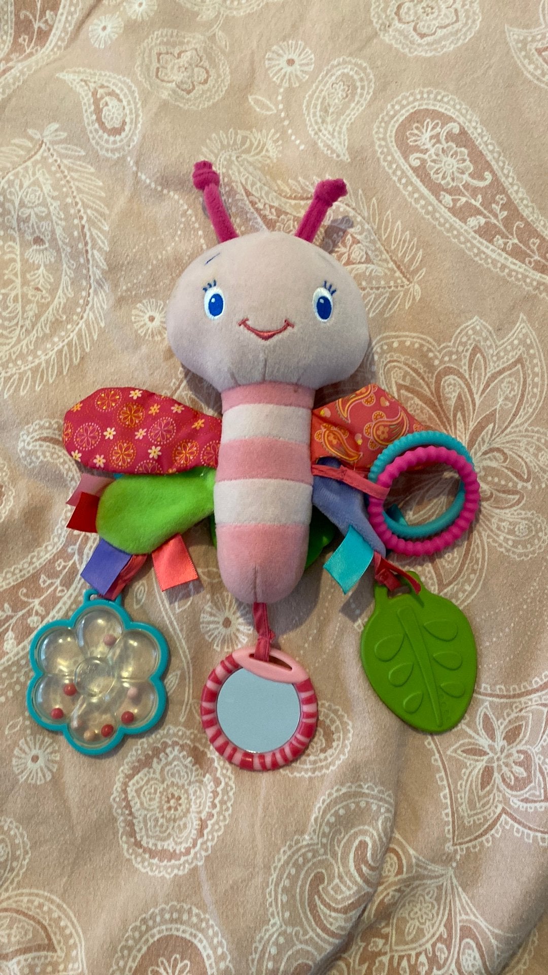 Bright Starts Bee roze rammelaar voor baby's, Kinderen en Baby's, Ophalen of Verzenden, Zo goed als nieuw, Rammelaar, Met geluid