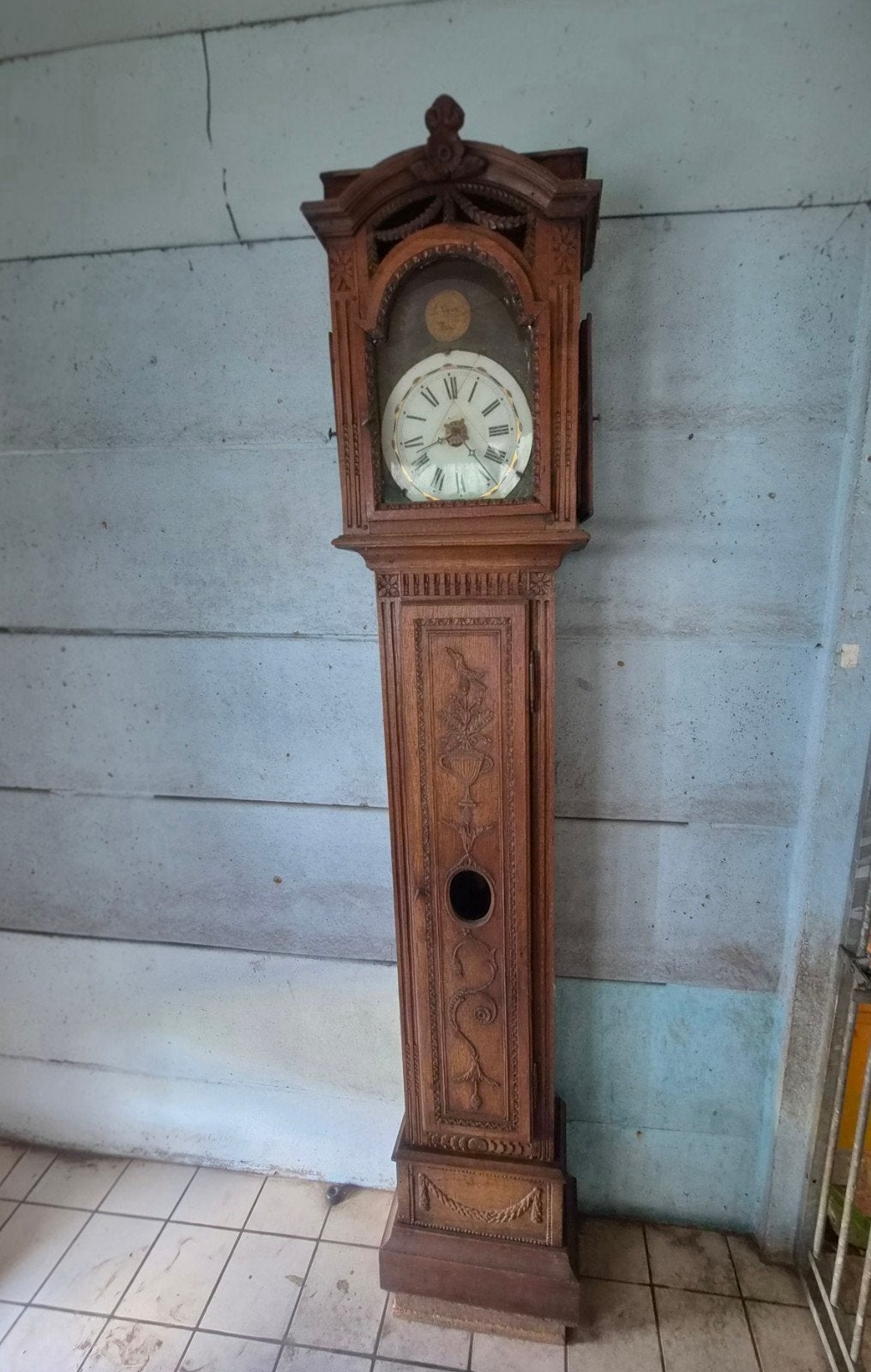 Antieke houten staande klok - L. Gysen Breu, Antiek en Kunst, Antiek | Klokken, Ophalen