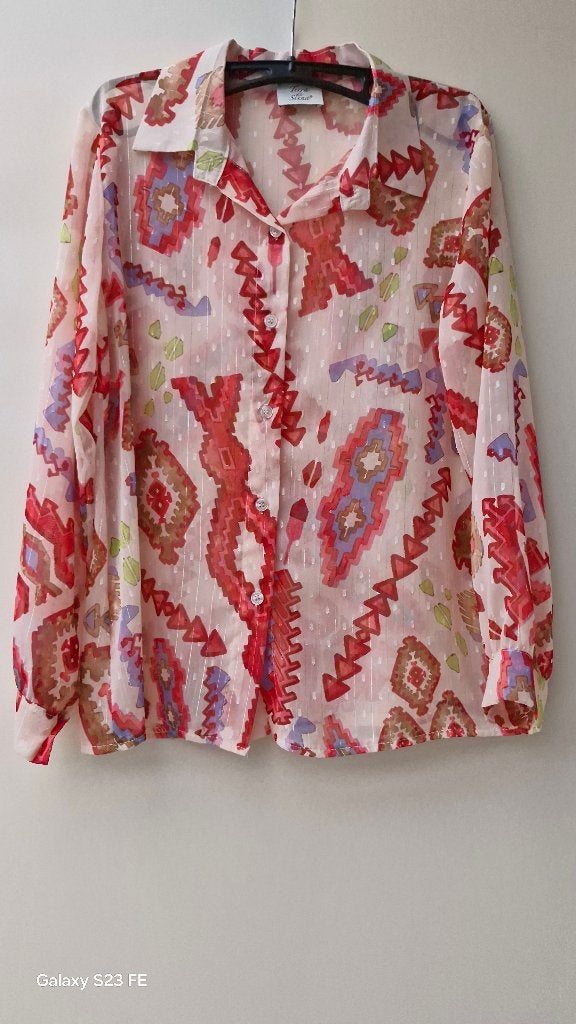 Nieuwe blouse in voile, S/M, Enlèvement ou Envoi, Neuf, Taille 38/40 (M), Multicolore