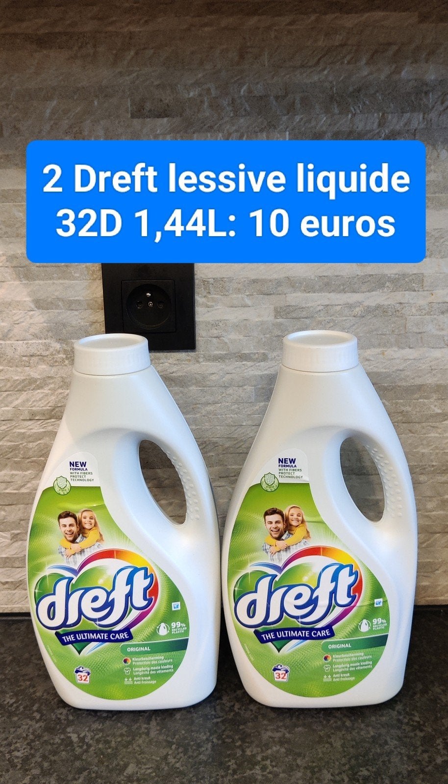 2 Dreft lessive liquide 32D 1,44L, Enlèvement