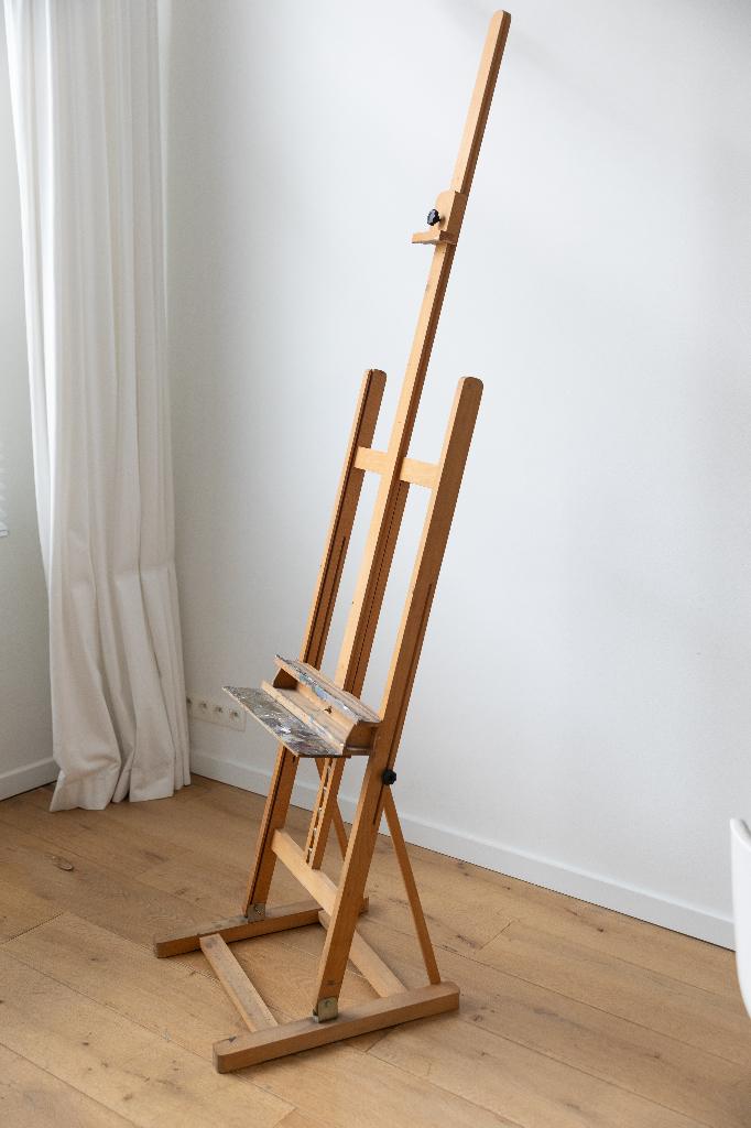 Stevige beukenhouten schildersezel (Schleiper) - 160 cm, Hobby en Vrije tijd, Schilderen, Ophalen, Gebruikt, Ezel