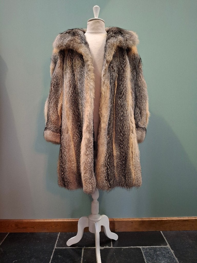 P18  bontmantel in Canadese Crystal fox, Ophalen of Verzenden, Zo goed als nieuw, Maat 38/40 (M)
