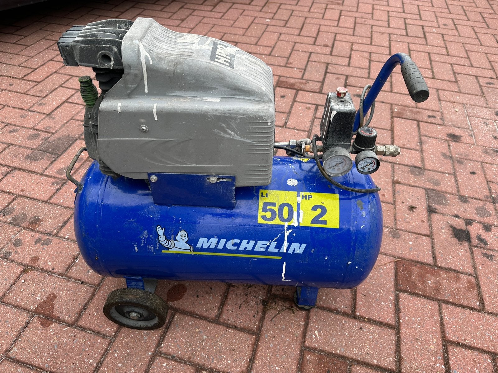 Michelin Luchtcompressor 50 Liter – 2 HP / 8 Bar Werkt goed!, Doe-het-zelf en Bouw, Gebruikt, 6 tot 10 bar, Ophalen of Verzenden