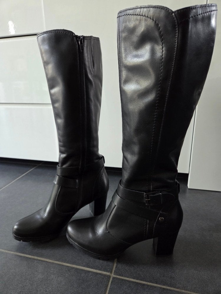 Hush Puppies zwarte lange laarzen dames maat 38, Enlèvement ou Envoi, Comme neuf, Bottes hautes, Noir