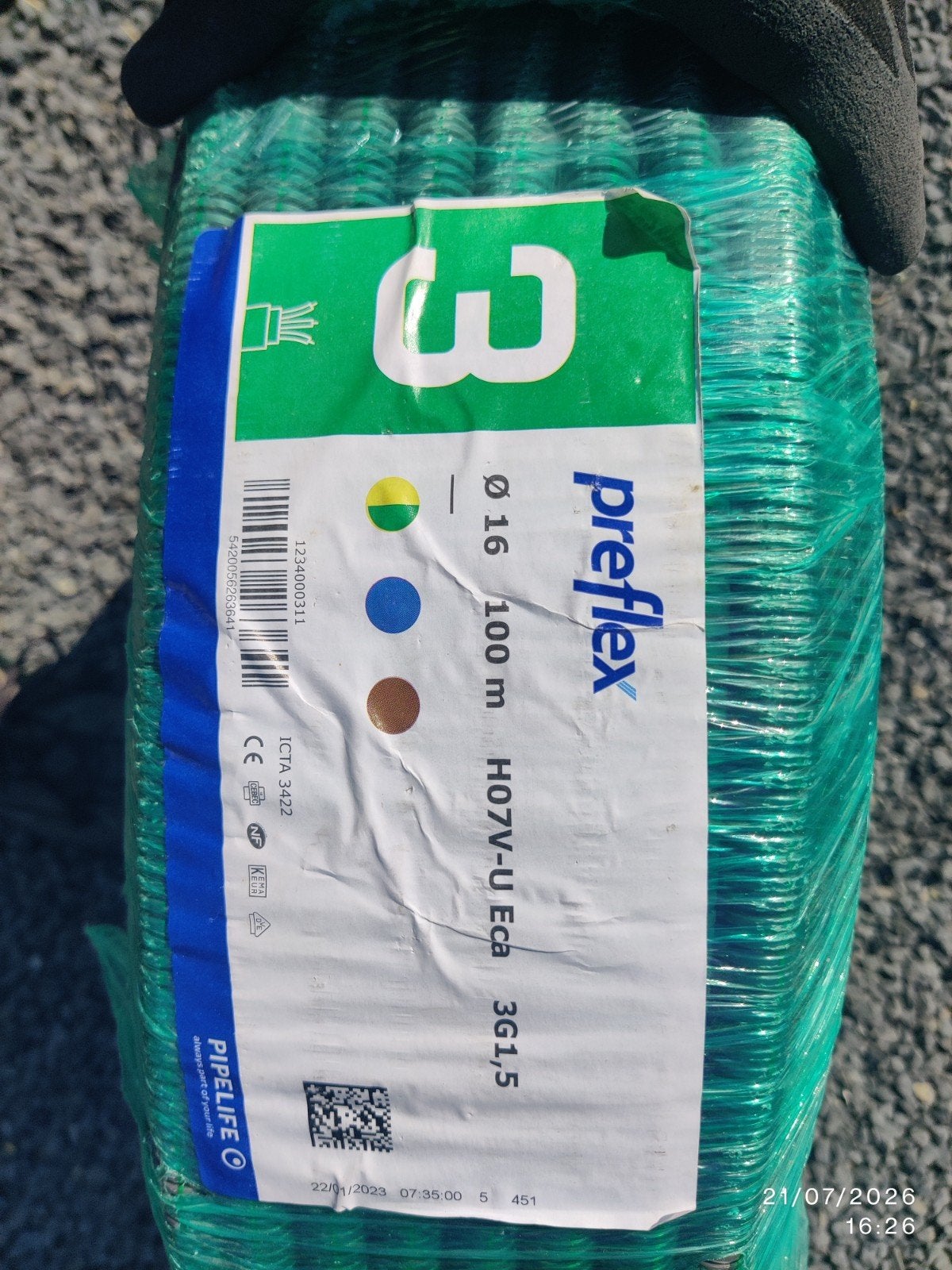 Flex 3G1,5, 100meter +, Doe-het-zelf en Bouw, Ophalen