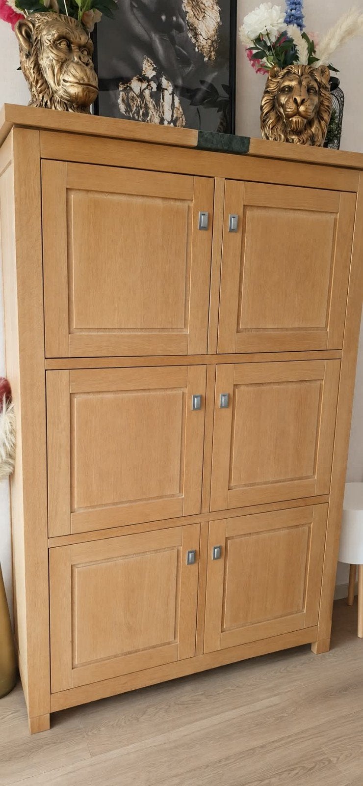 Volledig massief eiken eetplaats – tafel, dressoir & barkast, Huis en Inrichting, Ophalen