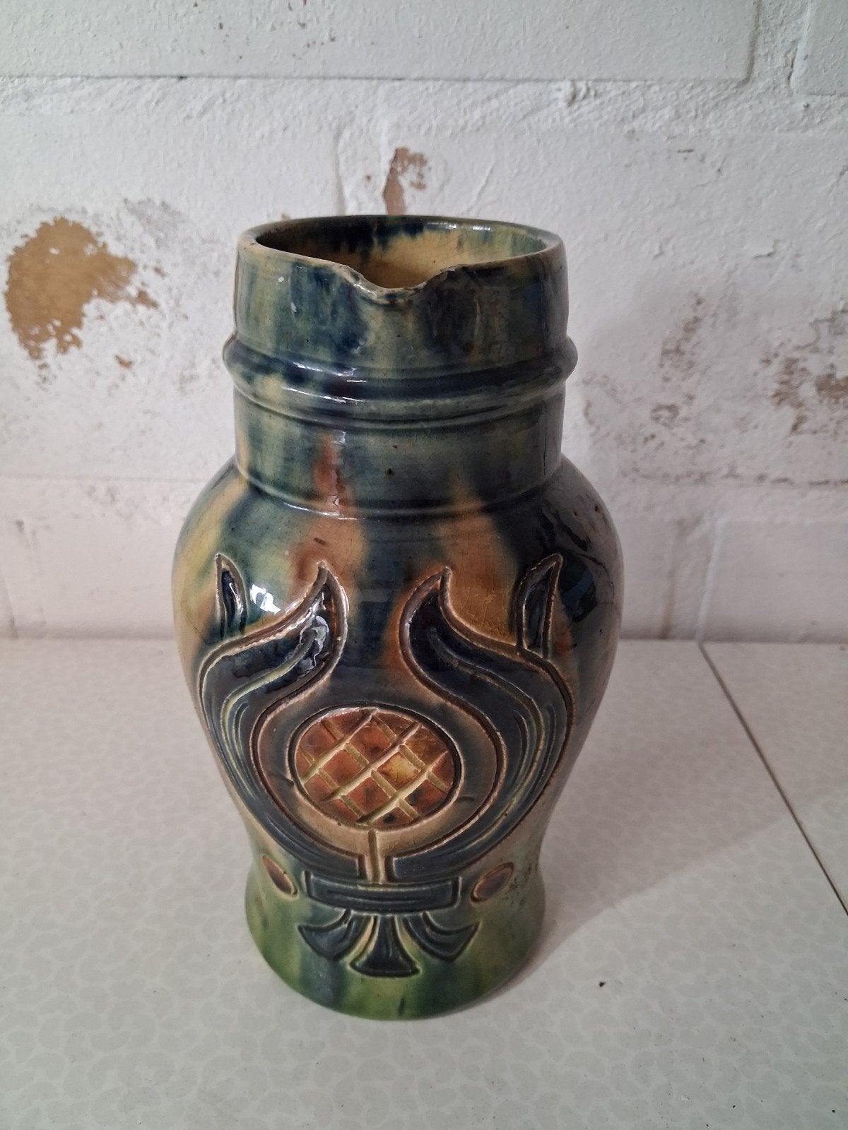 Vlaams aardewerk art deco schenkkan, Antiek en Kunst, Ophalen of Verzenden