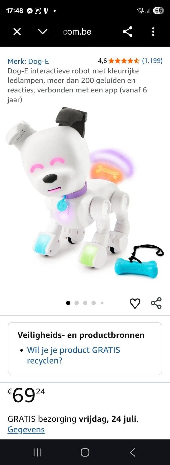 Interactieve hond, Ophalen