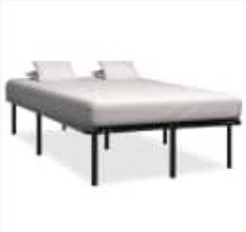 Metalen bed met lattenbodem 180x200 zonder matras, Ophalen, Zwart, Tweepersoons, Zo goed als nieuw