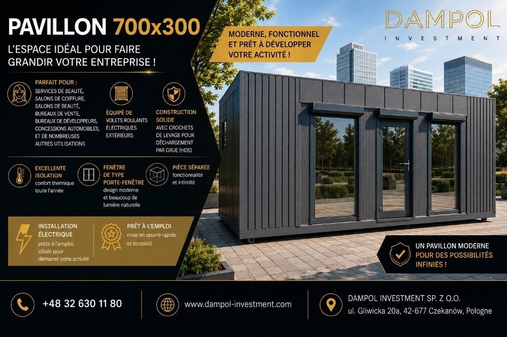 point de vente, abris chantier/jardin, pavillon moderne 7x3, Enlèvement