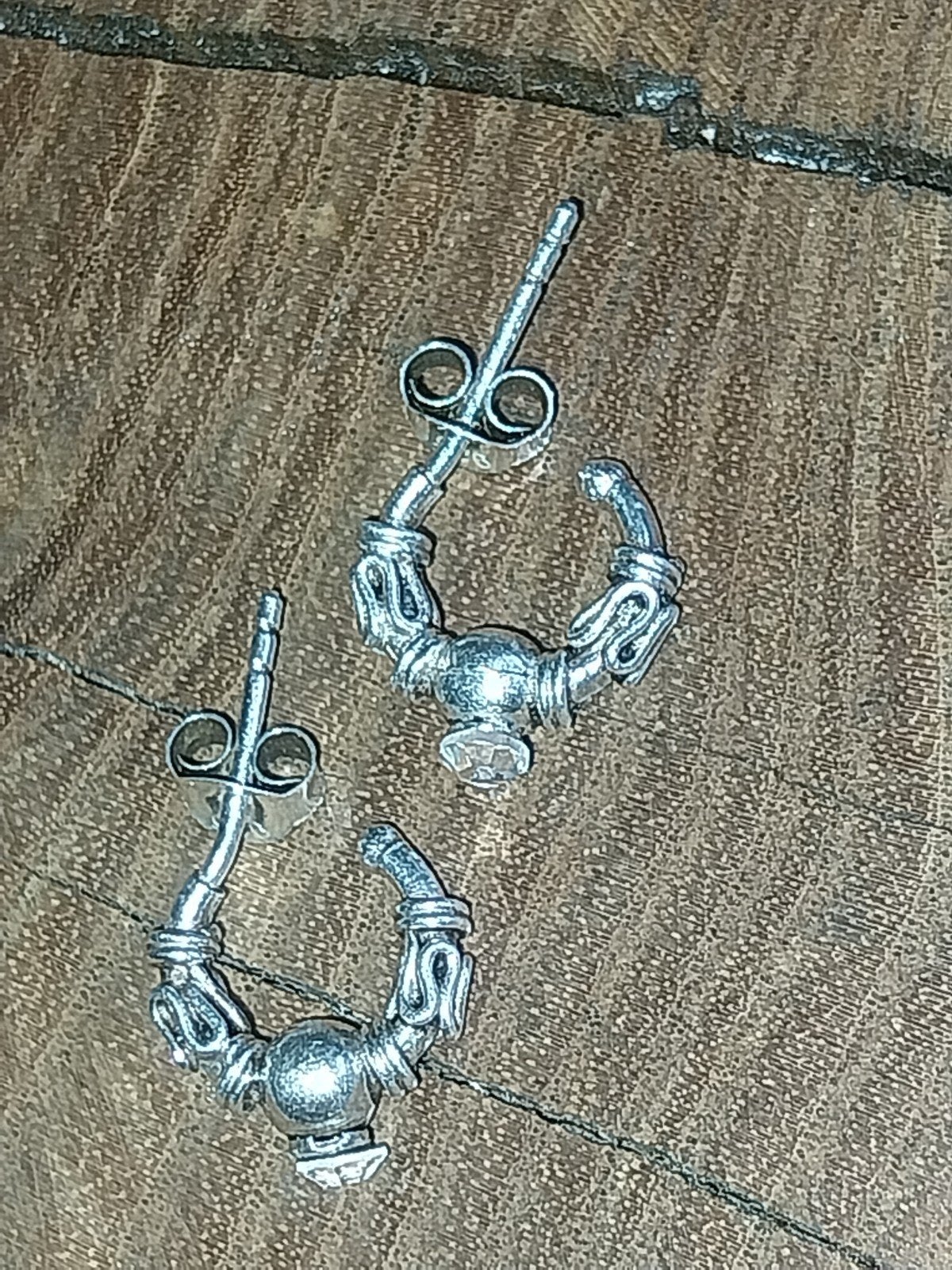 Zilveren (925) bali-stijl oorbellen met b sten, Ophalen