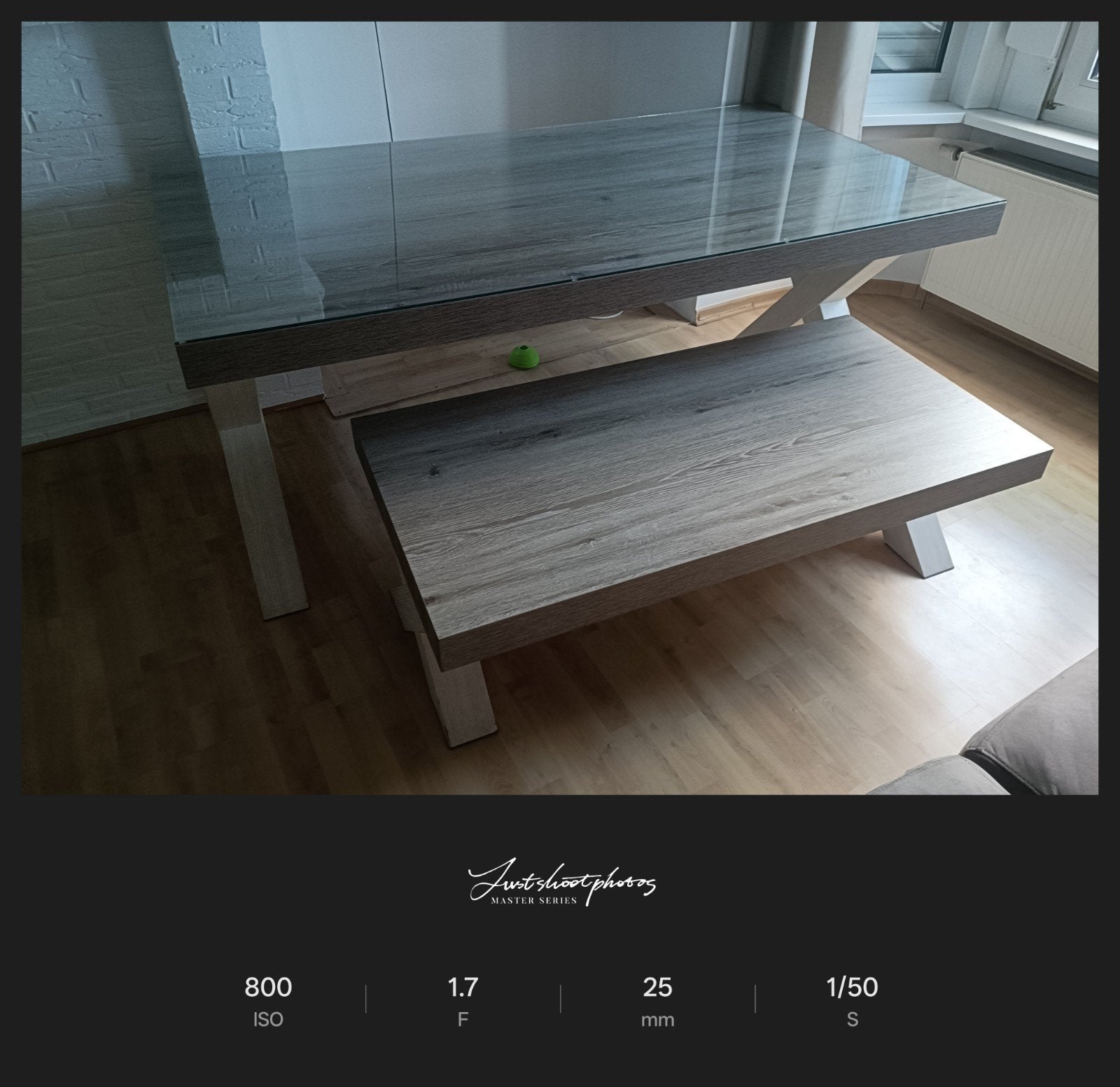 2 tafels te koop plus glas voor grote tafel, Huis en Inrichting, Ophalen, Glas