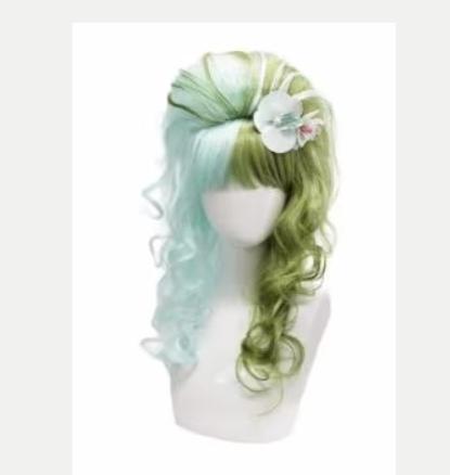 Belle perruque de cosplay bicolore avec fleur synthétique, Enlèvement ou Envoi, Neuf