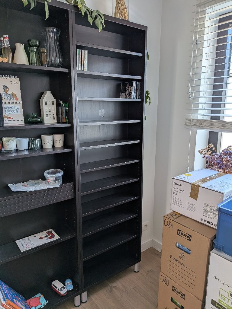 Ikea BESTÅ boekenrek zwartbruin 60x20x192cm met 10 planken, Ophalen, Met plank(en), Gebruikt, 50 tot 100 cm