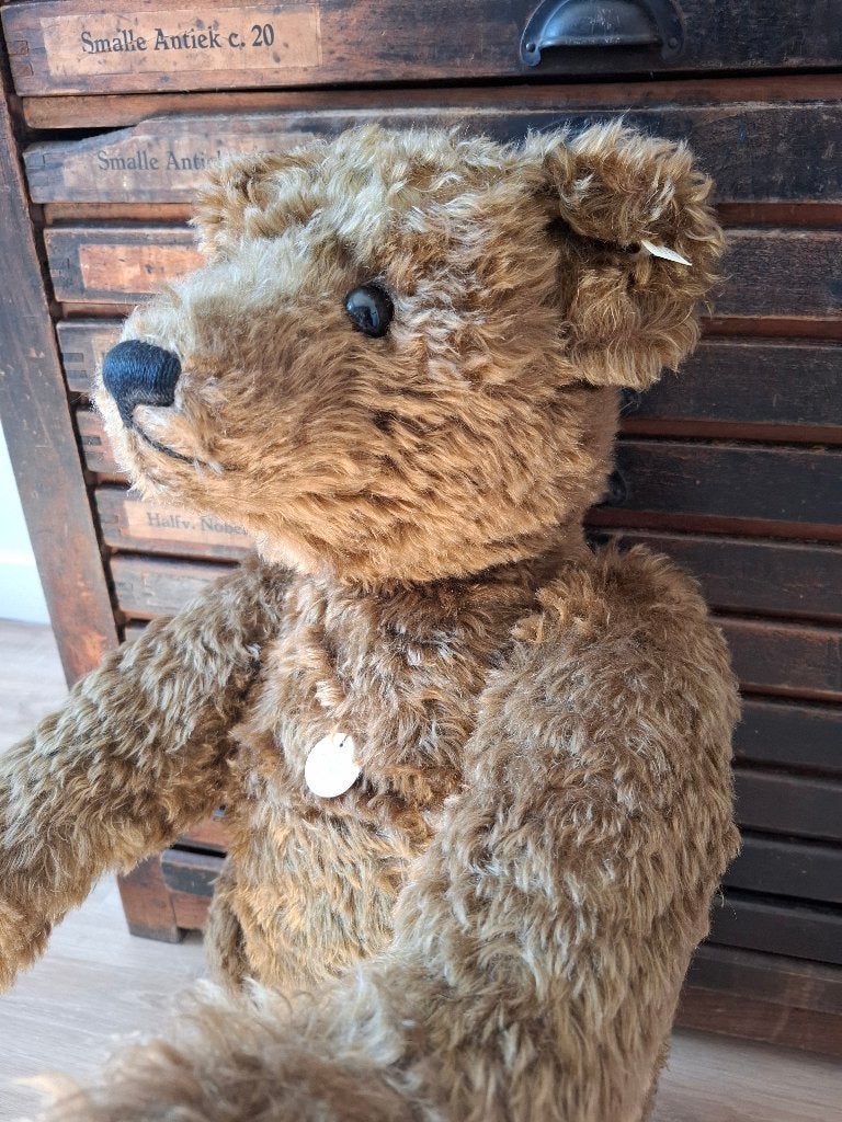Grote Steiff Teddy Replica 1907 70 cm LED met Certificaat, Verzamelen, Beren en Cherished Teddies, Zo goed als nieuw, Stoffen beer