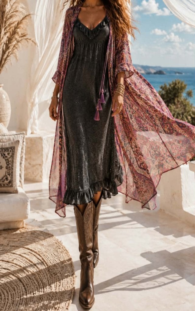Jurk met ruches en pailletten nieuw, Kleding | Dames, Maat 38/40 (M), Verzenden, Nieuw, Knielengte