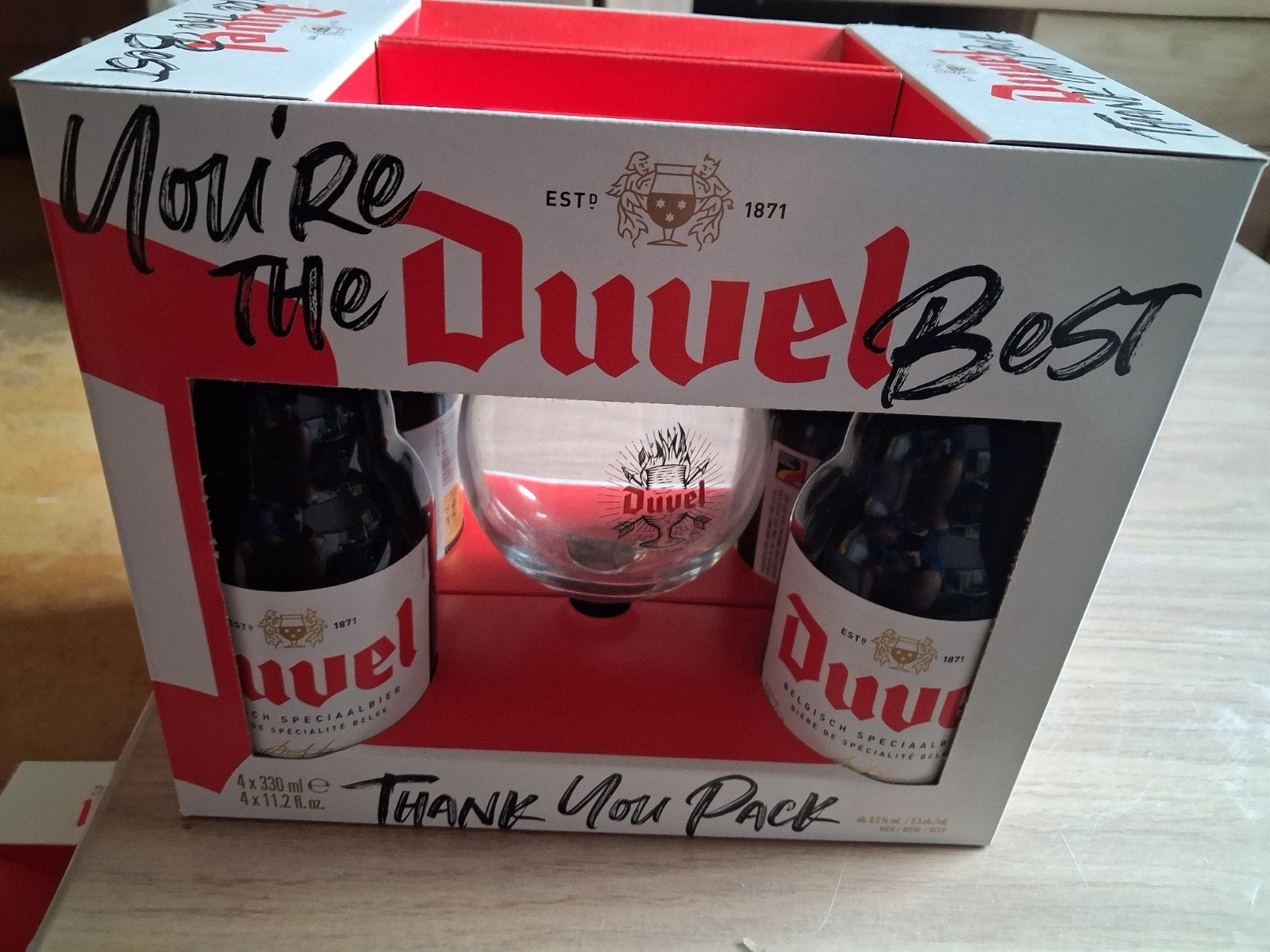 Duvel Thank you pack, Ophalen of Verzenden, Flesje(s), Duvel