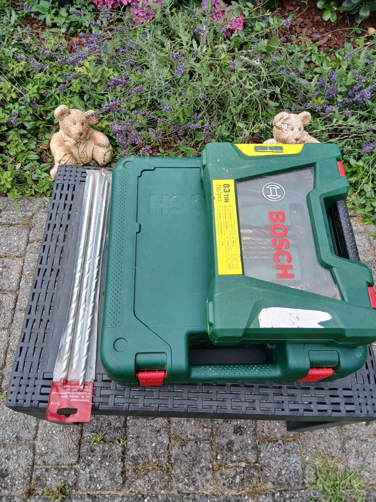 Bosch boormachine met koffertje en 3 lange steenboren, Ophalen of Verzenden