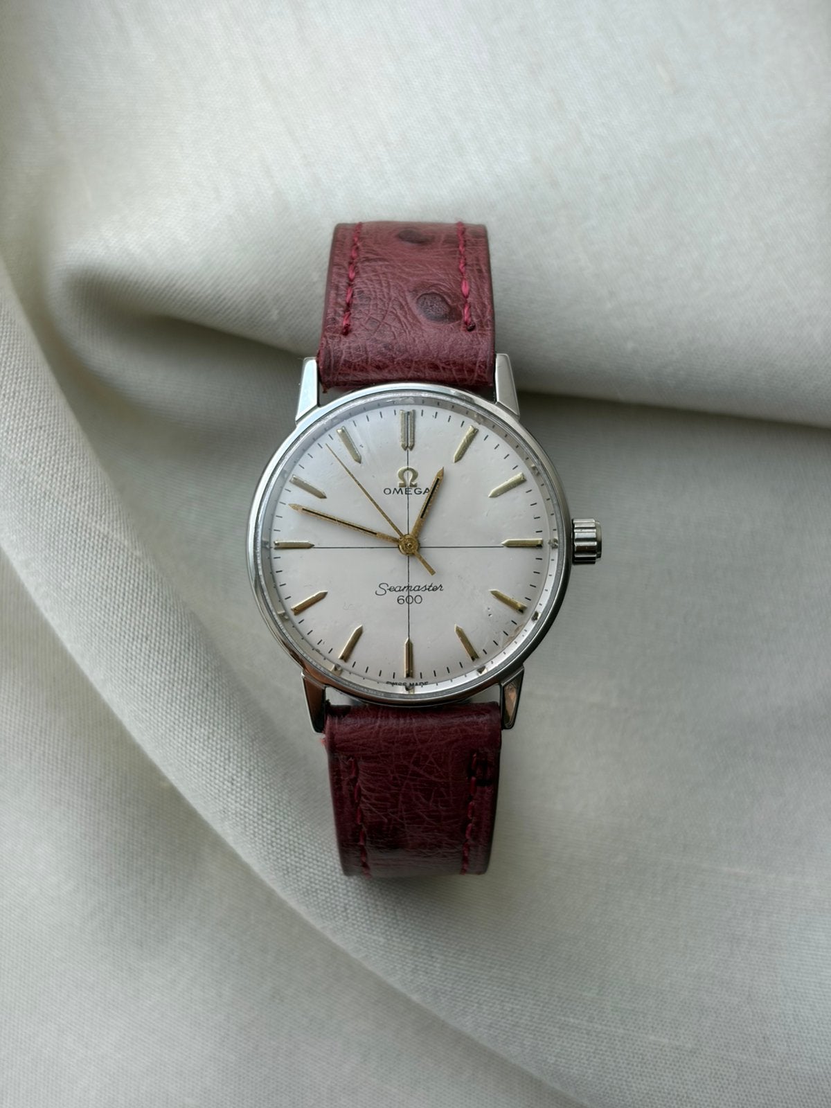 Omega seamaster 600, Montre-bracelet, Cuir, Acier, Enlèvement