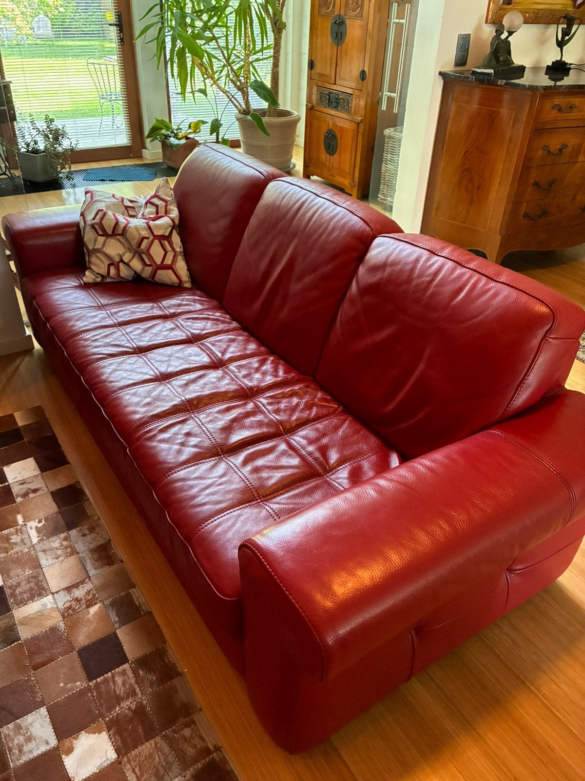 Leather couch, 200 à 250 cm, Enlèvement, Utilisé, Classique