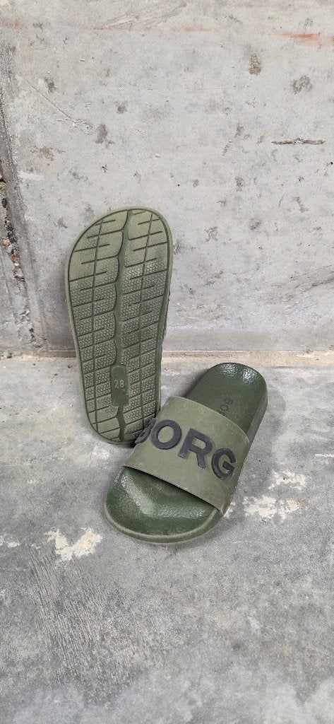 Björn Borg badslippers olijfgroen – maat 28, Kinderen en Baby's, Babykleding | Maat 86, Ophalen, Gebruikt