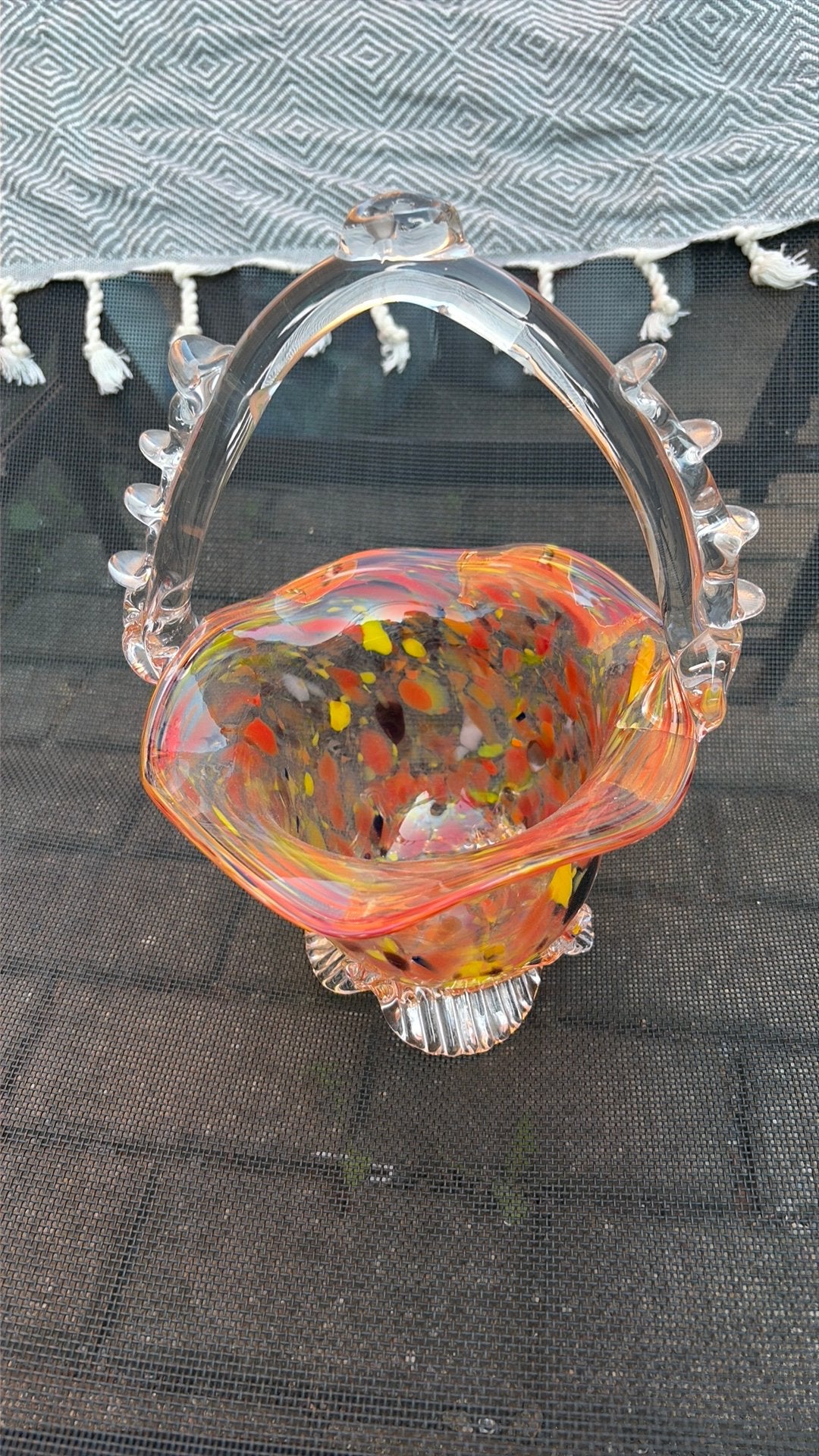 Panier verre murano, Antiquités & Art, Antiquités | Plateaux, Enlèvement