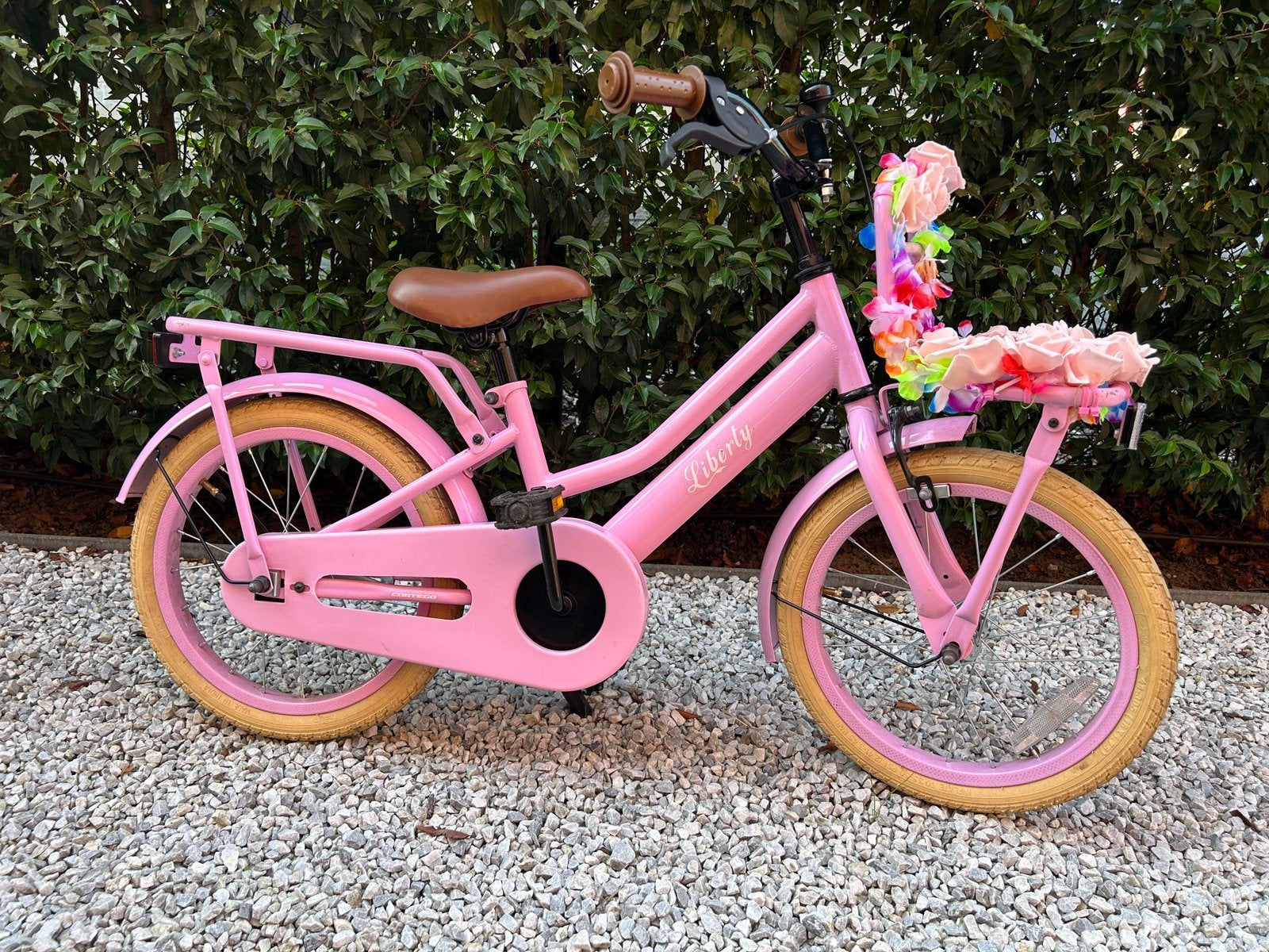 Cortego Liberty 16” Kinderfiets – Roze, Frein à rétropédalage, Comme neuf, Enlèvement, Frein à main