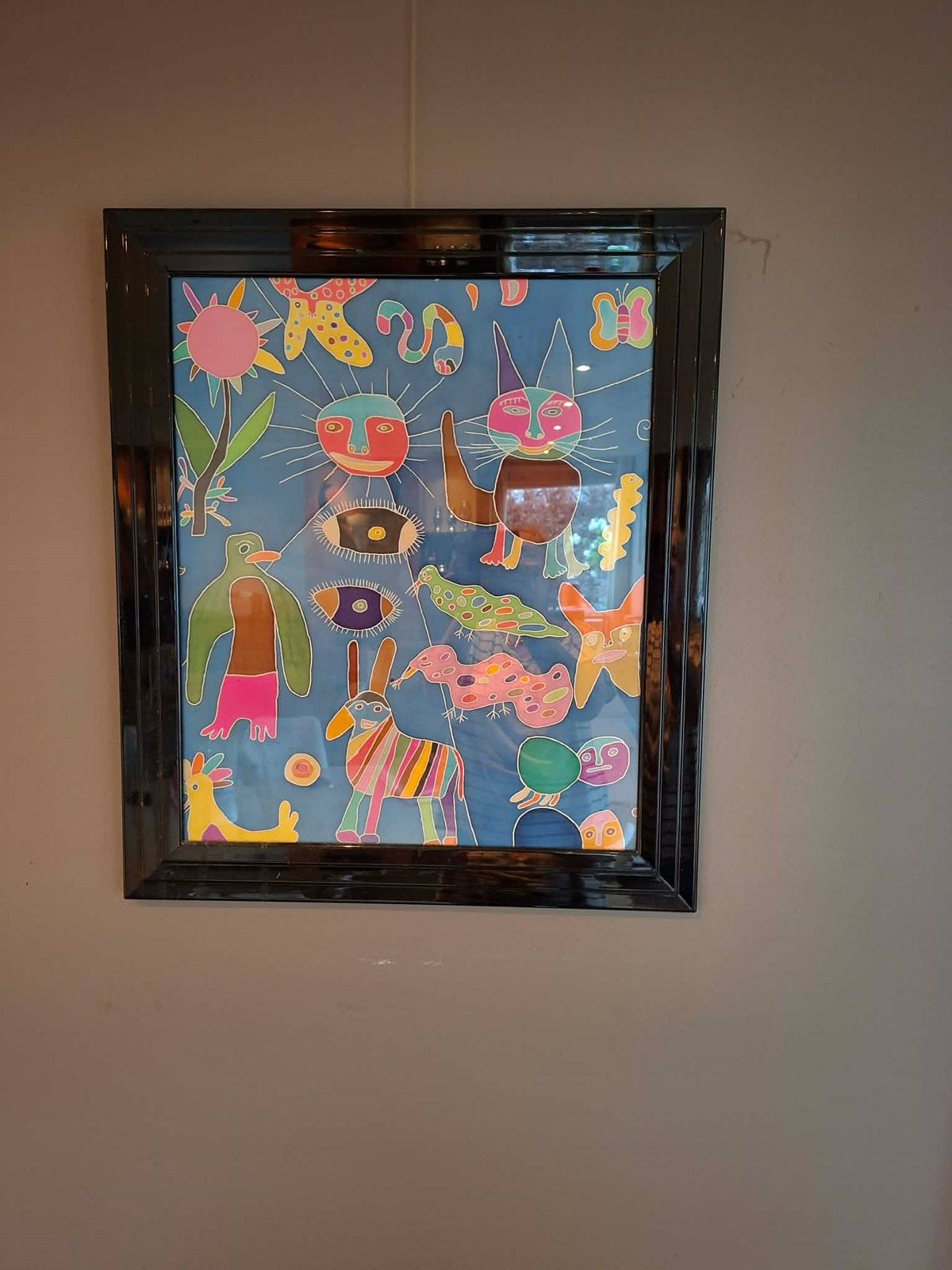 Peinture originale moderne avec cadre, Antiquités & Art, Enlèvement ou Envoi