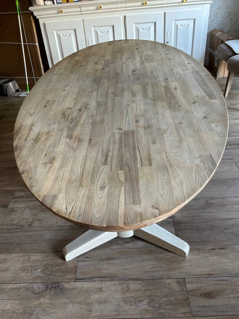 Superbe Grande Table à Manger Elipse (240cm), Campagne chic, 100 à 150 cm, Enlèvement, Utilisé