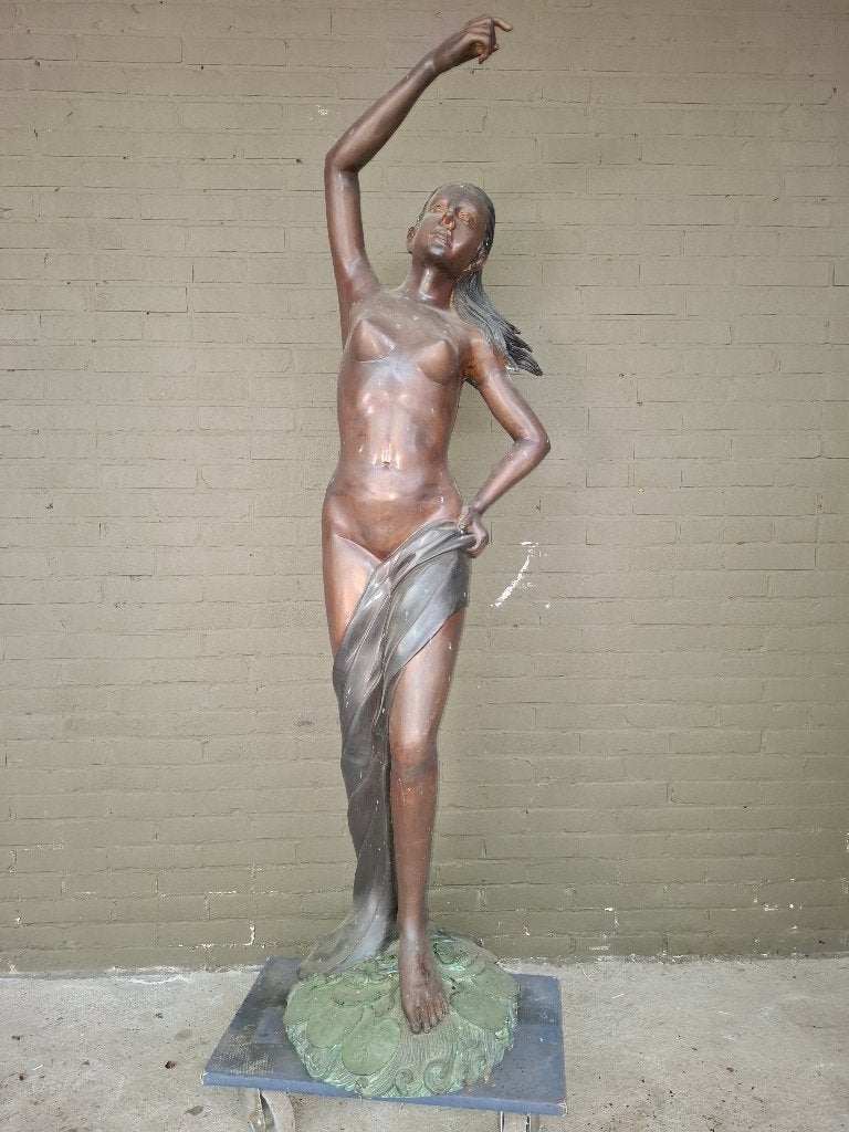 Groot Bronzen Beeld van Vrouw, 175 cm hoog, Antiek en Kunst, Ophalen, Brons