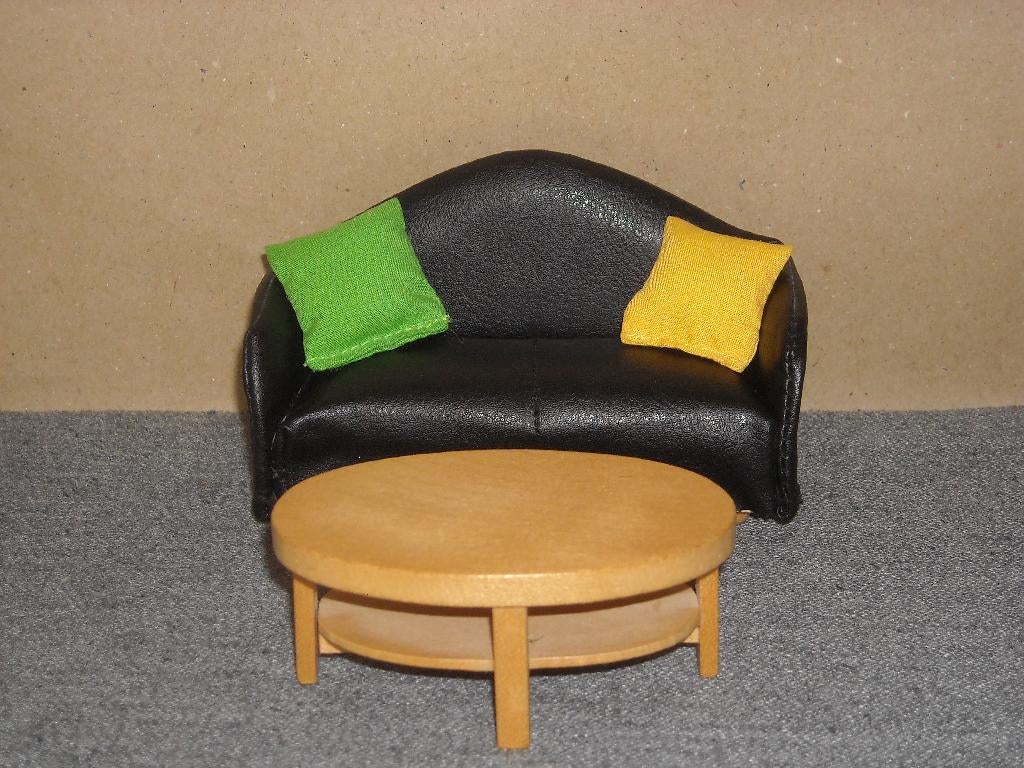 Lundby sofa, 2 kussens en salontafel, Enlèvement ou Envoi, Utilisé