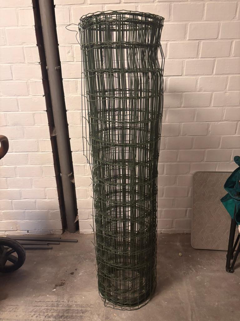 Groene tuindraad / omheiningsdraad rol 154 cm hoog, Tuin en Terras, Gaas en Draad, Ophalen, Zo goed als nieuw