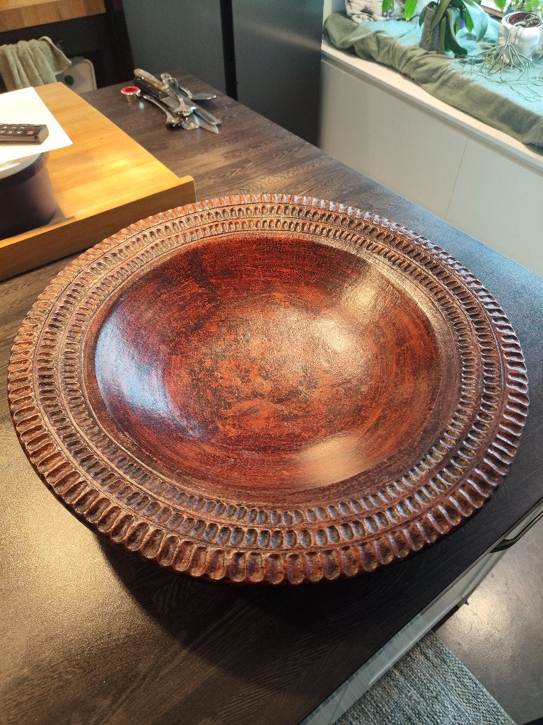 Grote handgemaakte decoratieve schaal – 49 cm, Ophalen