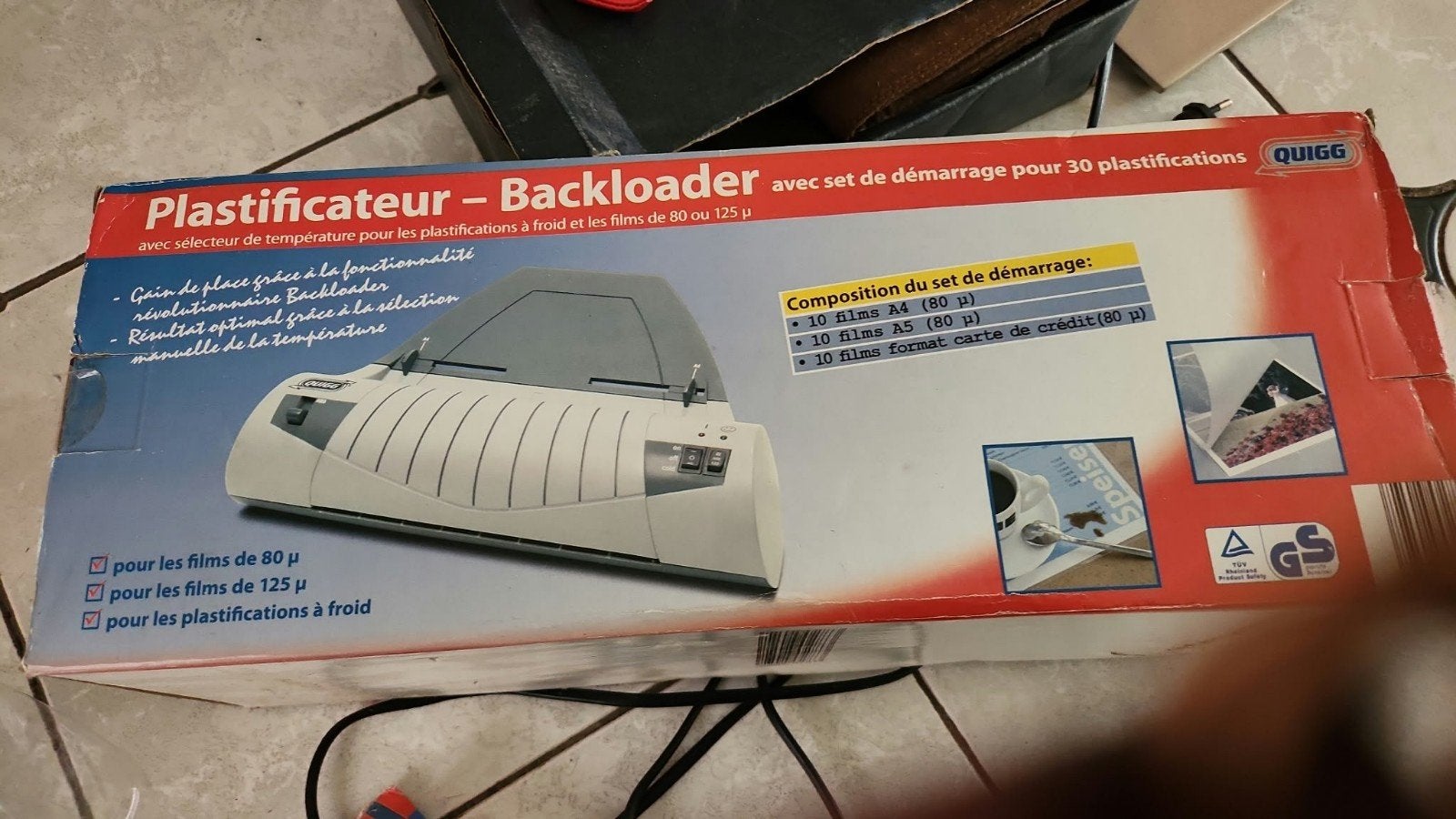 Lot Plastifieuse Backloader Quigg + Poches de plastification, Doe-het-zelf en Bouw, Ophalen