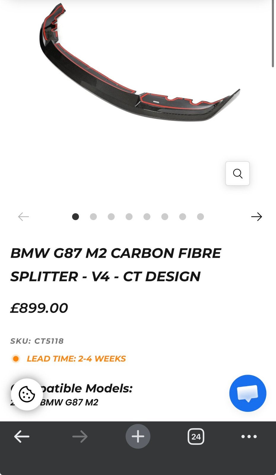 Lame CT CARBON BMW M2 G87 neuve encore dans l’emballage, Auto diversen, Tuning en Styling, Ophalen of Verzenden