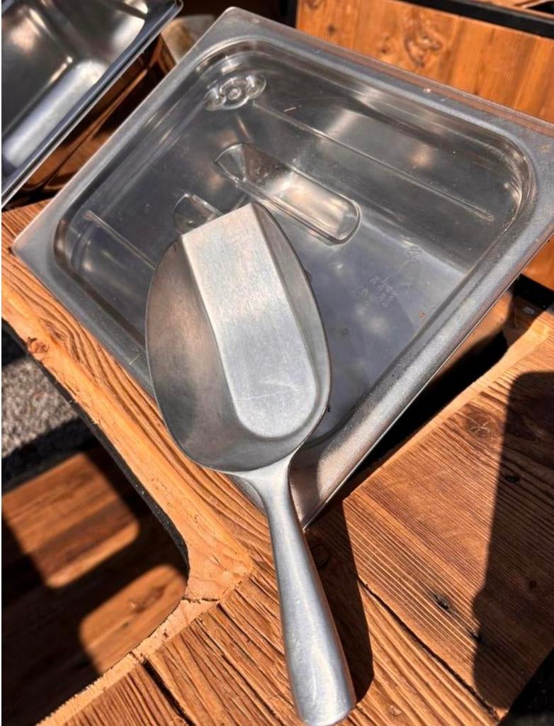 20 inox bakken met deksel & schep, Enlèvement, Autres types