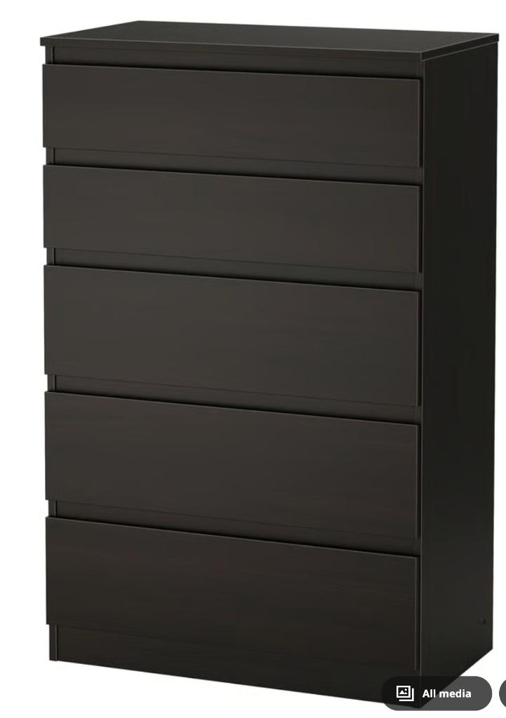 IKEA KULLEN zwart dressoir met 5 laden - 39€ bespreekbaar, Huis en Inrichting, Kasten | Ladekasten, Zo goed als nieuw, 100 tot 150 cm