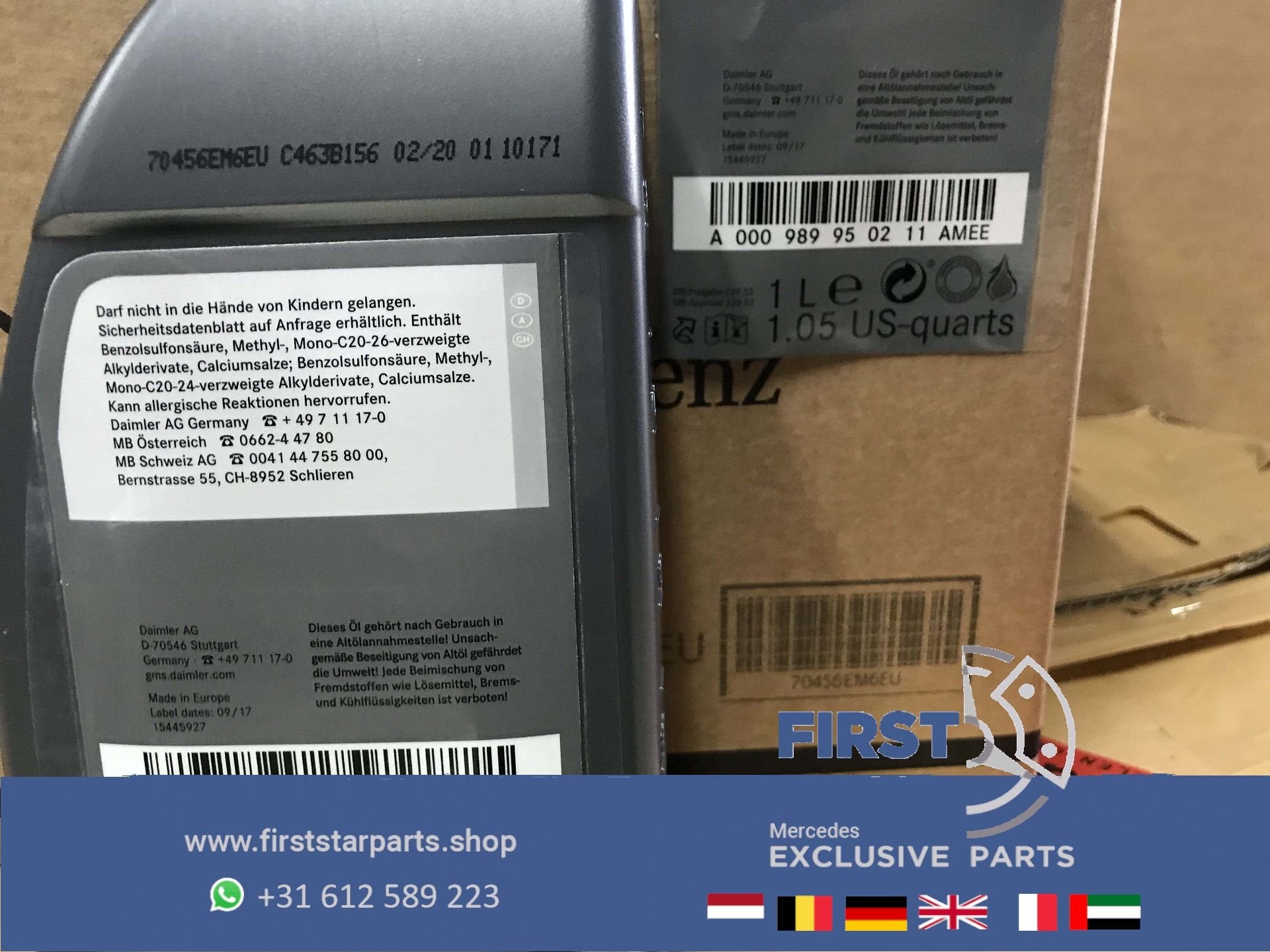 A000989950211 MERCEDES MOTOROLIE ORIGINEEL MOTOR OLIE 1L, Ophalen of Verzenden, -, -, -