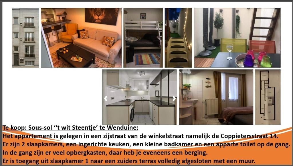 "Soussol" Appartement aan zee WENDUINE, 5 personen, Dorp, 2 slaapkamers, Afwasmachine