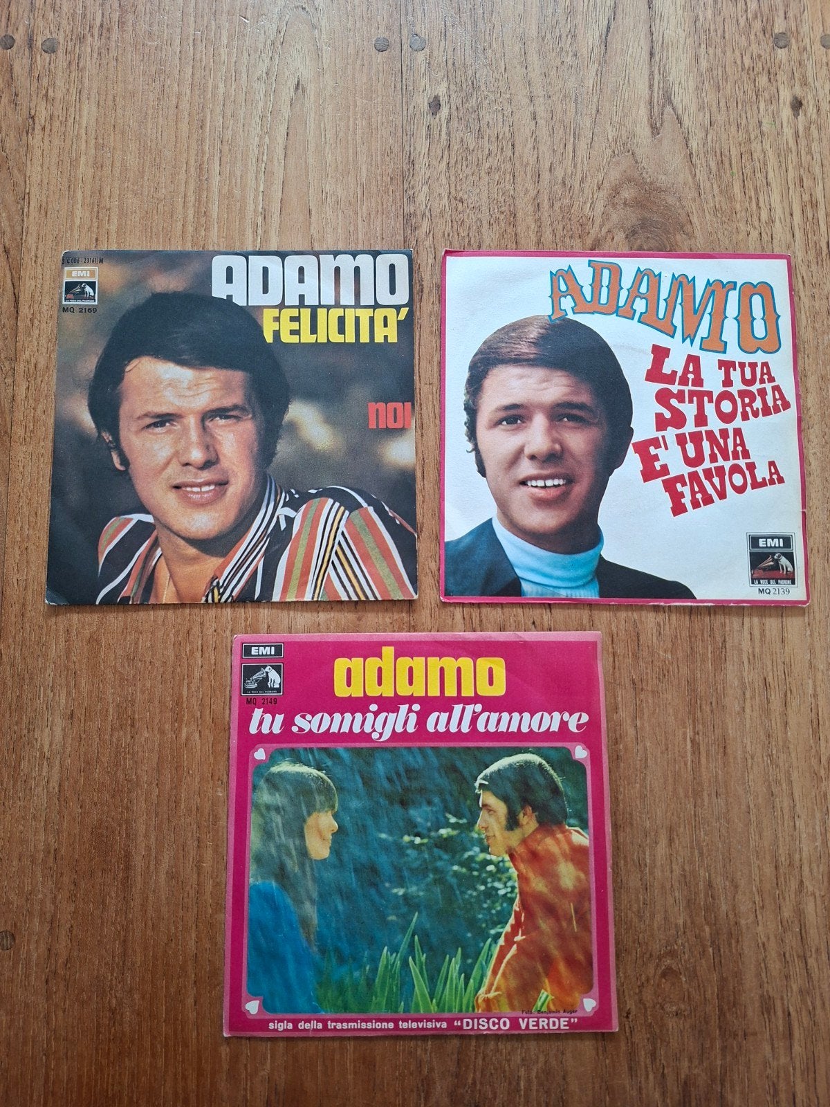 Vinyl - lot Adamo Italiaanse singles NM+, Ophalen of Verzenden, Gebruikt, Overige genres, Overige typen