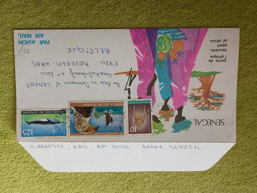 Envelop Senegal ., Postzegels en Munten, Brieven en Enveloppen | Nederland, Ophalen of Verzenden, Envelop