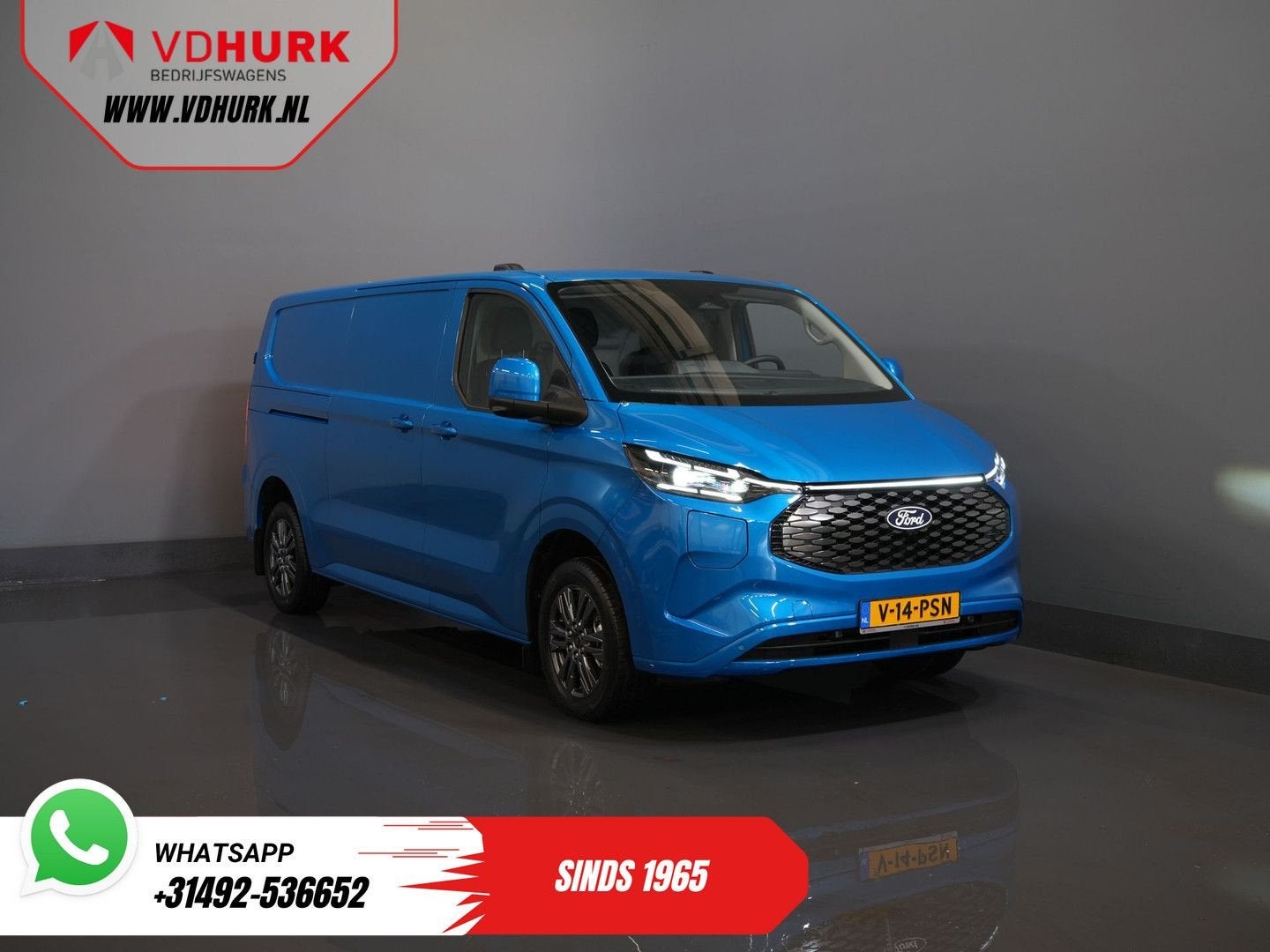 Ford E-Transit Custom 218 pk 330 km WLTP L2 Limited B&O/ Ada, Auto's, Automaat, Blauw, Ford, Te koop