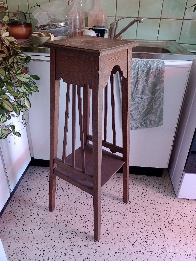 Porte plante sellette support bois vintage, Enlèvement, Utilisé