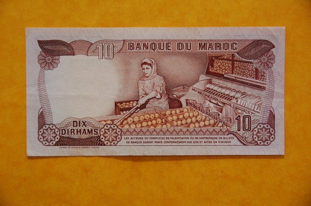 MAROC : 10 dirhams 1985 en très bon état, Envoi, Billets en vrac